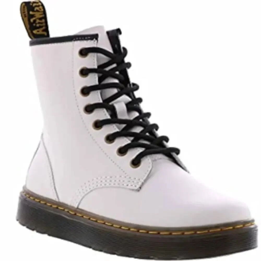 Dr Martens Women's Zavala Combat Boot Color: White Size: 9 M MEDIUM